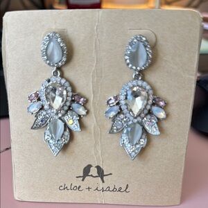 Chloe + Isabel Silver and Pink Statement Earrings